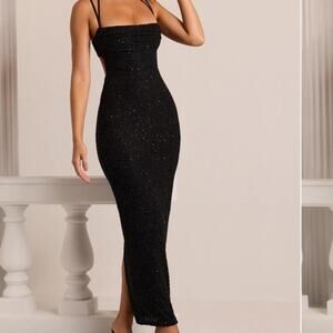 Oh Polly Monte Carlo embellished cowl neck maxi dress. Size 8